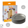 Set 5 stampi Tondi in Alluminio Anodizzato teglie professionali da 35 cm di Decora per torte a strati Set 5 stampi Tondi in Alluminio Anodizzato teglie professionali da 35 cm di Decora per torte a strati