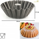 Stampo per Babà o Budino / Margherita con tubo 24 x 9 cm teflonato