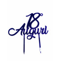 Cake Topper 18° Compleanno Blu in Plexiglas