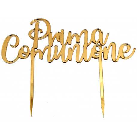 Cake Topper Comunione Oro in Plexiglas