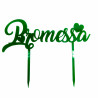 Cake Topper Promessa in Plexiglas ad effetto specchio colore verde lungo 20 cm Cake Topper Promessa in Plexiglas ad effetto specchio colore verde lungo 20 cm