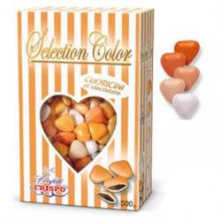 Confetti Cuoricini Mignon sfumati Arancione in confezione da 500 g di Crispo