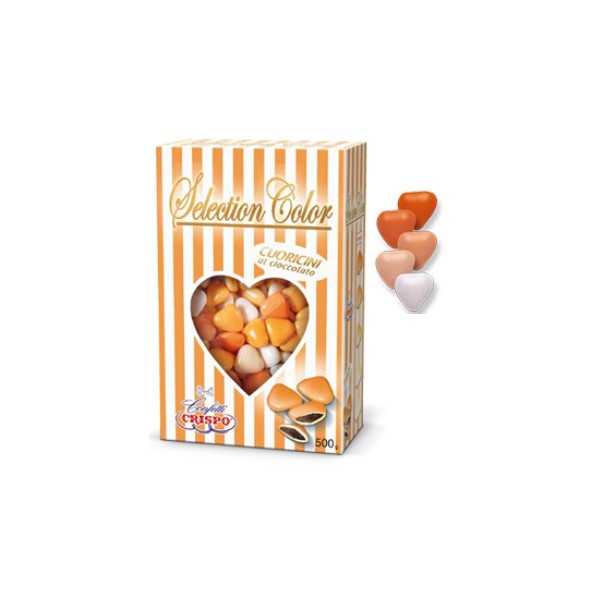 Confetti Cuoricini Mignon sfumati Arancione in confezione da 500 g di Crispo