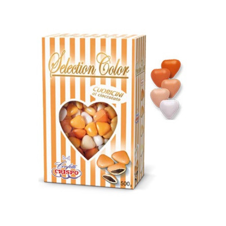 Confetti Cuoricini Mignon sfumati Arancione in confezione da 500 g di Crispo