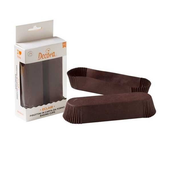 60 Pirottini Marroni Eclair in carta da forno da 135 x 35 h 25 mm da Decora
