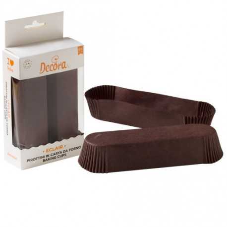 60 Pirottini Marroni Eclair in carta da forno da 135 x 35 h 25 mm da Decora 60 Pirottini Marroni Eclair in carta da forno da 135 x 35 h 25 mm da Decora