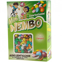 Nembo Mini Lenticchie di Cioccolato al latte di colori Assortiti in confezione da 1 Kg di Crispo