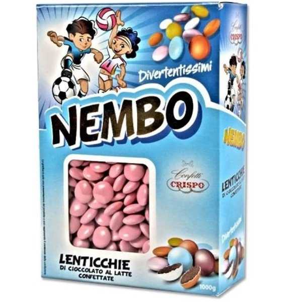 Confetti Nembo Lenticchie rosa di Cioccolato al latte da 1kg di Crispo