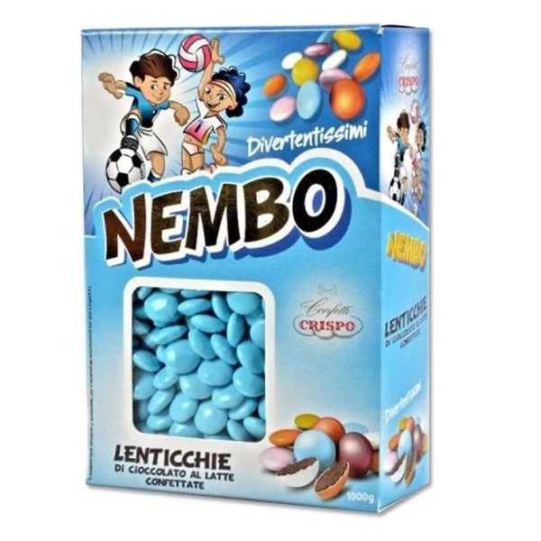 Confetti Nembo Lenticchie celesti di Cioccolato al latte da 1kg di Crispo