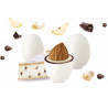 Maxtris Ricotta e Pera al Cioccolato: confetti bianchi con mandorla tostata cioccolato bianco al crema Maxtris Ricotta e Pera al Cioccolato: confetti bianchi con mandorla tostata cioccolato bianco al crema