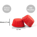 200 Pirottini bon bon rossi in carta forno ø2,7xh1,7 cm da Decora