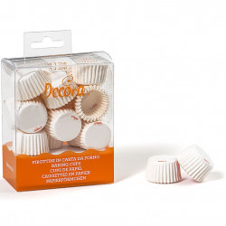 200 Pirottini Bon Bon bianchi in carta diametro 2,7 cm altezza 1,7 cm da Decora