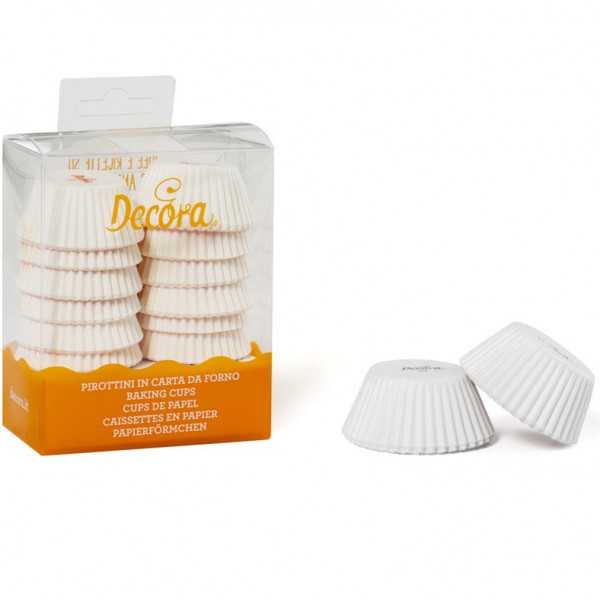 200 Pirottini Mini Muffin bianchi in carta diametro 32 mm altezza 22 mm da Decora