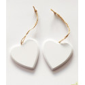Decorazione Cuore Bianco in legno cm 8 pz 2