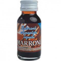 Colorante alimentare liquido Marrone, idrosolubile in bottiglia da 35 g