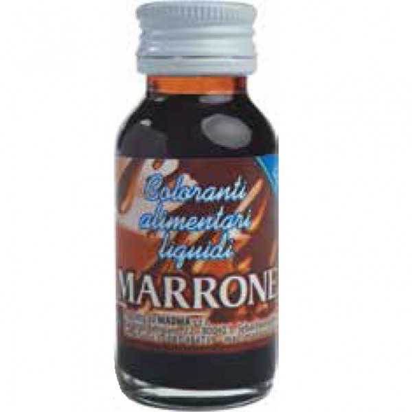 Colorante alimentare liquido Marrone, idrosolubile in bottiglia da 35 g