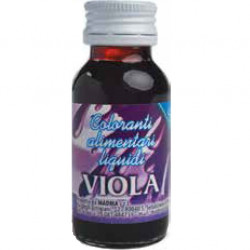 Colorante alimentare liquido Viola, idrosolubile in bottiglia da 35 g