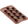 Amleto Stampo in silicone 12 cioccolatini a teschio di ø3 cm h 21 mm SGC055 3D da Silikomart