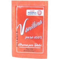 Vanillina pura 100% in polvere confezionata in bustina da 0,5 g da Madma