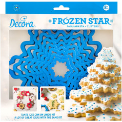8 Taglia-biscotti albero stella di ghiaccio in plastica da Decora