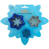 Set 3 taglia-biscotti Frozen Star o cristalli di neve o fiocchi di neve in plastica da Decora