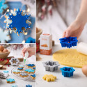 3 Taglia-biscotti Frozen Star Cristalli di Neve o fiocchi di neve in plastica Decora