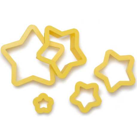 5 Taglia-biscotti Stella in plastica da Decora