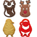 Set 2 Tagliapasta 1 Babbo Natale e 1 Testa di Renna in plastica