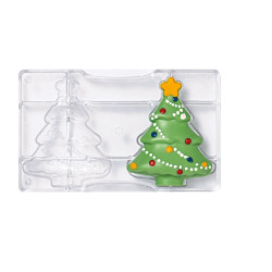 Stampo cioccolato Albero di Natale piccolo 3D in policarbonato da Decora