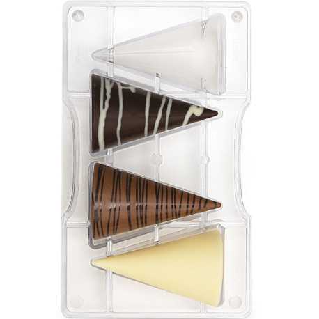 Stampo cioccolato Coni grandi 3D in policarbonato da Decora Stampo cioccolato Coni grandi 3D in policarbonato da Decora