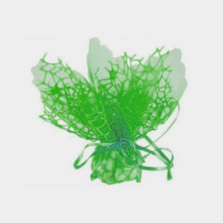 10 Sacchetti Verde Smeraldo con tirante in polycotton e velo di fata, 24 cm