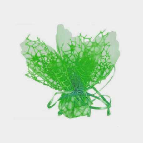 10 Sacchetti Verde Smeraldo con tirante in polycotton e velo di fata, 24 cm 10 Sacchetti Verde Smeraldo con tirante in polycotton e velo di fata, 24 cm