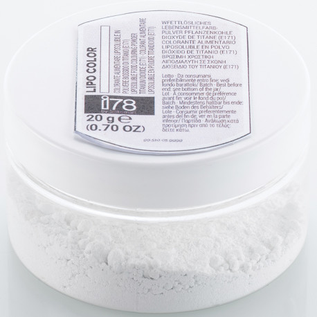 Lipo Color White 20 g Silikomart: colorante in polvere liposolubile bianco, della linea i78