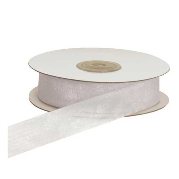 Nastro Organza Bianco 10 mm: rocchetta di nastro per in Organza di colore bianco largo 10 mm e lungo 50 m.