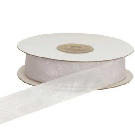 Nastro Organza Bianco 10 mm: rocchetta di nastro per in Organza di colore bianco largo 10 mm e lungo 50 m. Nastro Organza Bianco 10 mm: rocchetta di nastro per in Organza di colore bianco largo 10 mm e lungo 50 m.