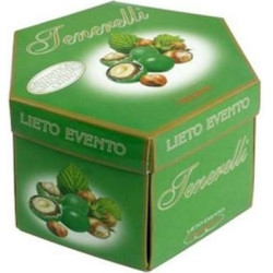 Lieto Evento Tenerelli Verde Promessa: vassoio confetti tondi alla nocciola da 500 g di Crispo