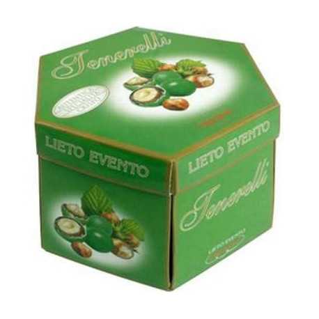 Tenerelli Lieto Evento Verde Crispo confetti incartati singolarmente in astuccio da 500 g Tenerelli Lieto Evento Verde Crispo confetti incartati singolarmente in astuccio da 500 g