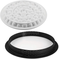 Tarte Ring Bubble da 19 cm da Silikomart: kit per crostata o Torta con decoro a Bolle