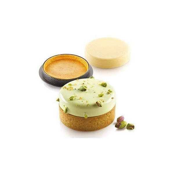 Kit Stampo 6 Crostatine Tonde classiche con Anelli o Kit Tarte Ring Klassik da 7 cm di Silikomart