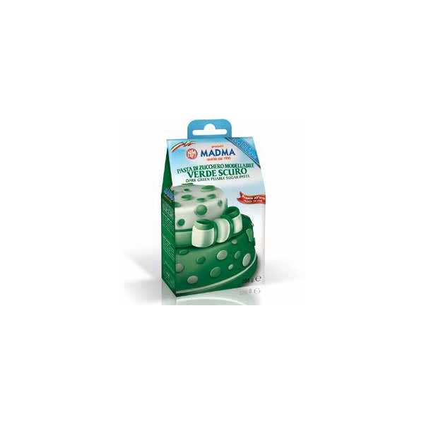 Panetto di pasta di zucchero verde scuro da 250 g di Madma