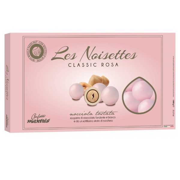 Confetti Maxtris le Noisettes Rosa da 1 Kg, confetti tondi rosa alla nocciola