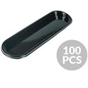 Set di 100 vassoi monoporzioni Caroline in plastica rigida nera 102 x 42 mm da Silikomart