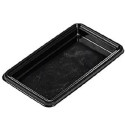 49x95 o 80x50 mm piattini monoporzioni rettangolari in plastica nera 100 pezzi Silikomart