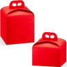 Scatola Porta Panettone Rosso Seta con Maniglia – Confezione Natalizia Elegante