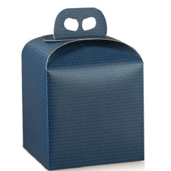 Scatola Portapanettone Alto Spot Blu 200 x 200 mm h 180 mm