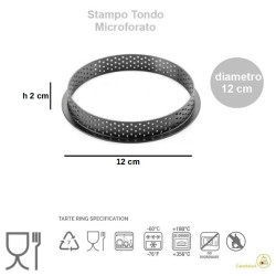 Da 7 a 12 cm Tarte Ring Round h2 cm Silikomart anello microforato crostatina tonda
