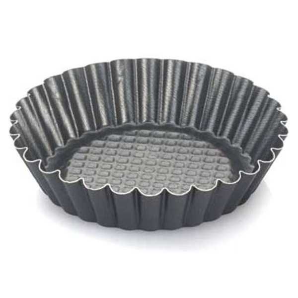 Formina Crostatina Tonda con Fondo Rialzato in alluminio antiaderente di diametro 10 cm e 12 cm