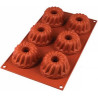 ìGugelhopf Silikomart stampo silicone per 6 piccole ciambelle di ø7,5 cm