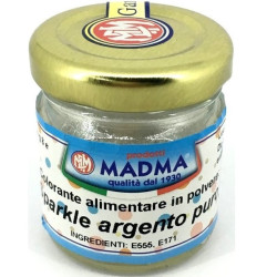 Colorante alimentare in polvere Sparkle Argento Puro o perlato scintillante da 8 g