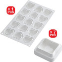 Ti Voglio Bene 270 Silikomart kit 7 stampi silicone cuscino e 1 stampo silicone 15 piccoli cuori